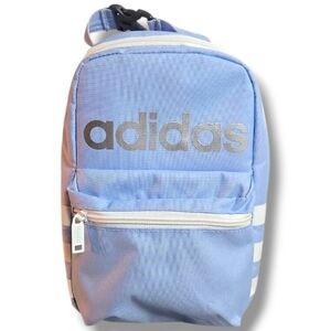 Adidas Santiago Insulated Lunch Bag Pale Blue White Accents Front Pocket Handle